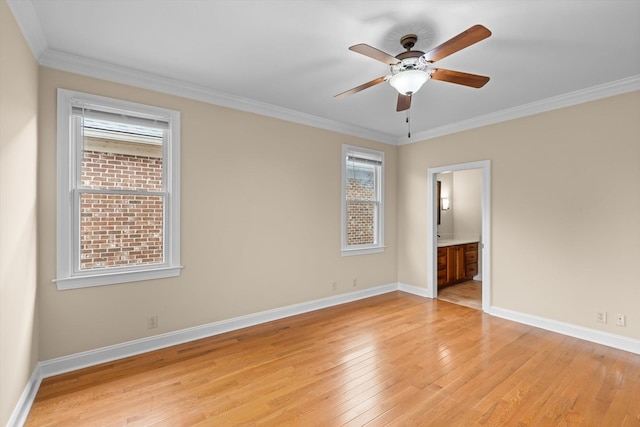 505 Wilcox St, Clarksville, TN 37040 - empty room with light wood-type flooring, ceiling fan, baseboards, and ornamental molding