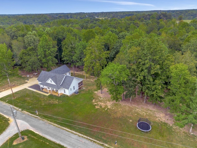 aerial view with a forest view