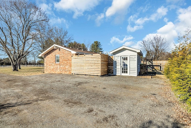 exterior space featuring fence