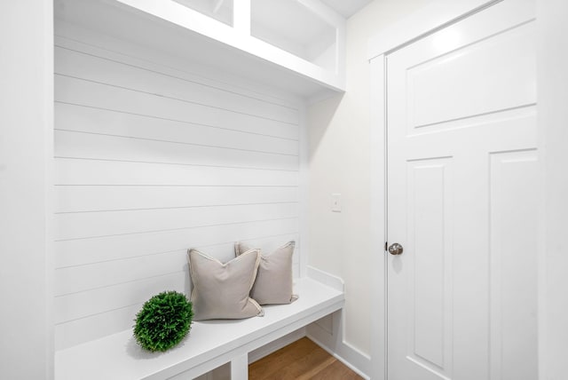 mudroom featuring wood finished floors