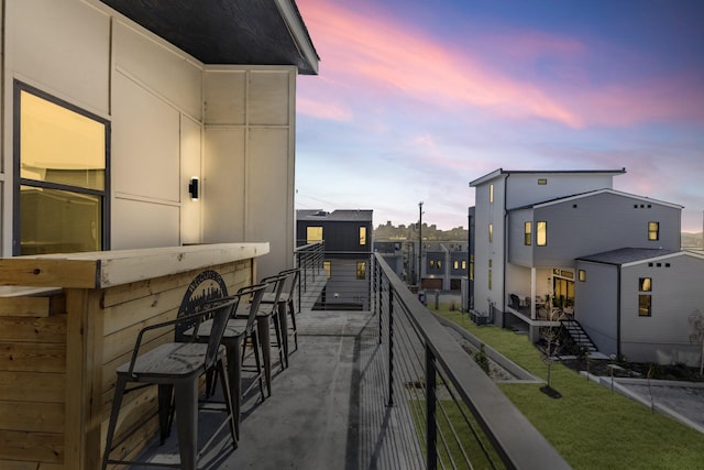 balcony with a residential view