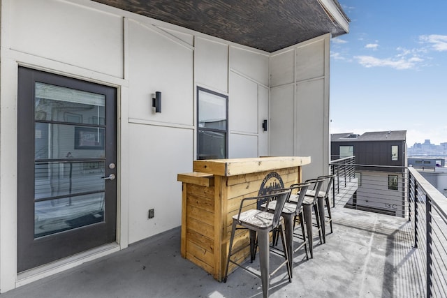 balcony with outdoor dry bar