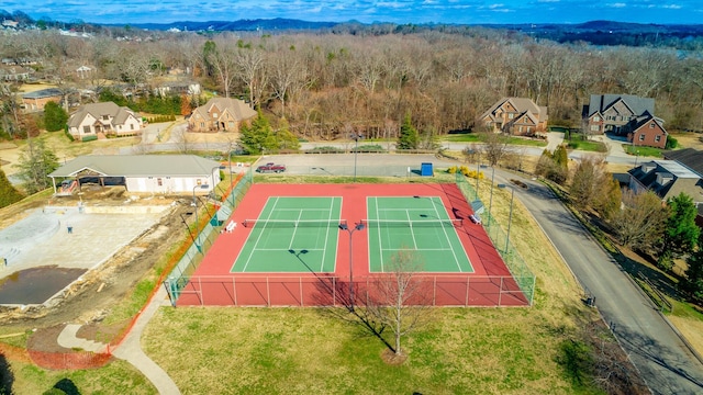 aerial view featuring a mountain view