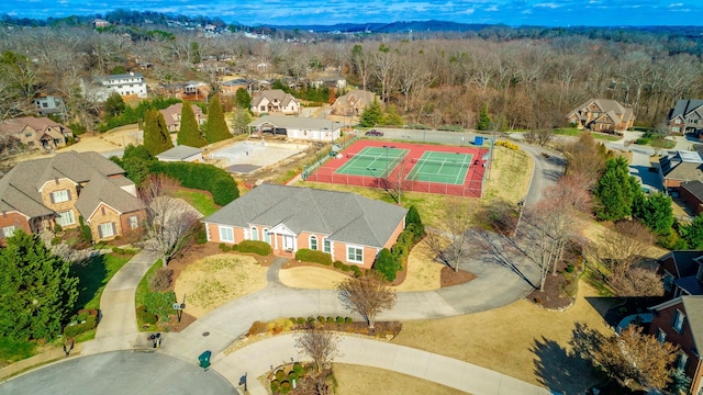 drone / aerial view with a residential view