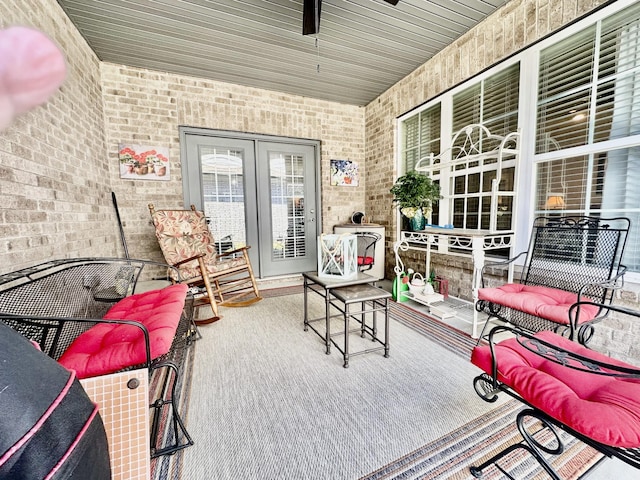 view of patio / terrace with a ceiling fan