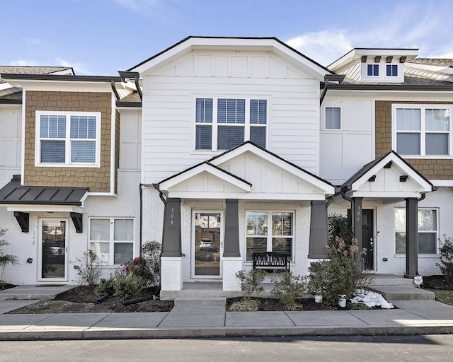 townhome / multi-family property with board and batten siding