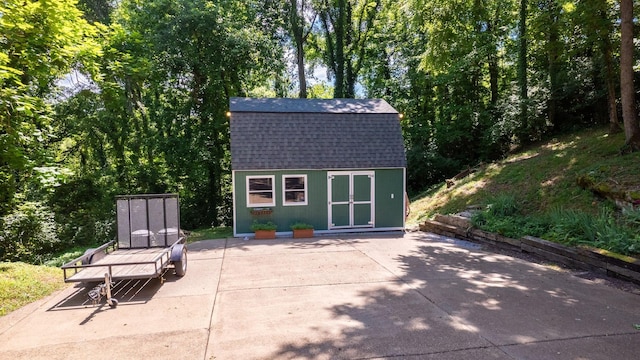view of shed