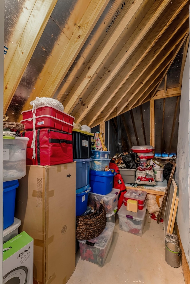 view of unfinished attic