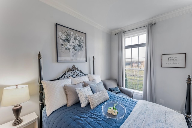 bedroom featuring ornamental molding