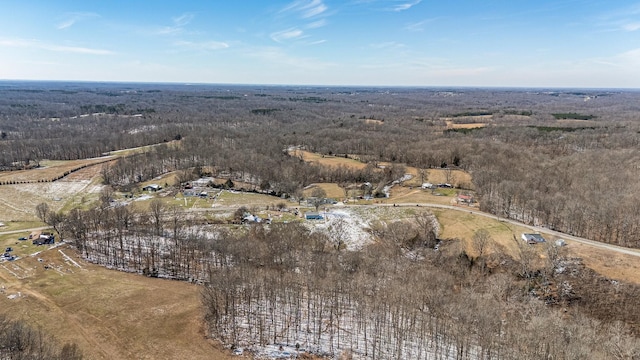 bird's eye view with a rural view