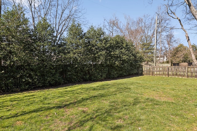 view of yard with fence