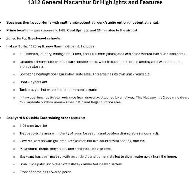 1312 General Macarthur Dr, Brentwood, TN 37027 - miscellaneous document