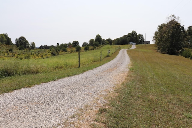 view of street with a rural view