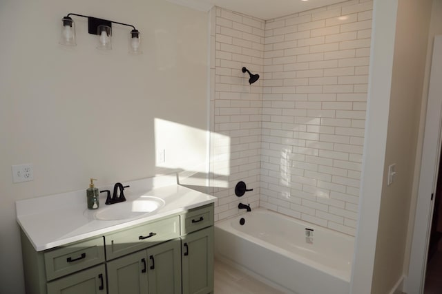 bathroom featuring shower / washtub combination and vanity