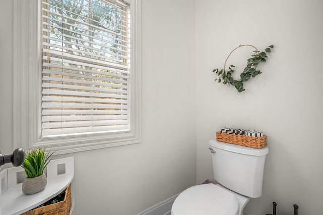 bathroom with toilet and a wealth of natural light