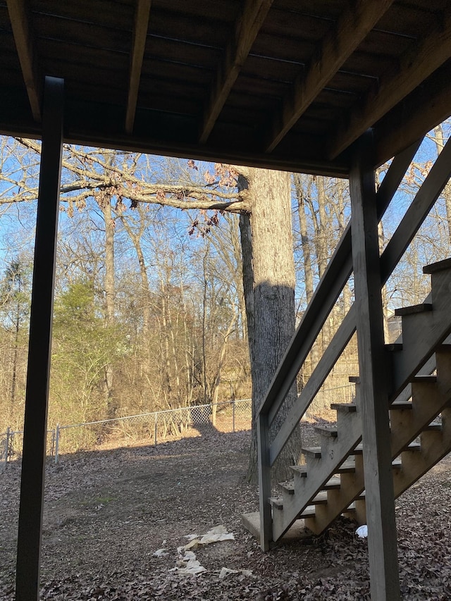 exterior details with fence and stairs