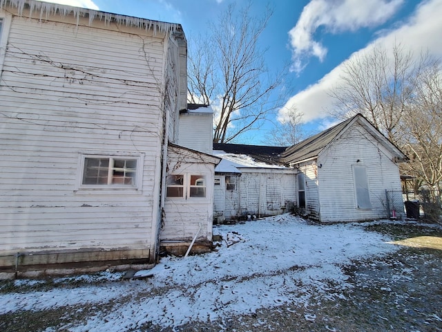 view of snowy exterior