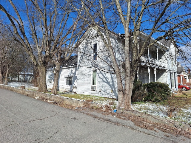 view of snow covered exterior