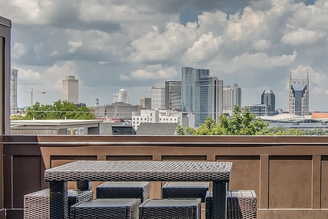 balcony with a view of city