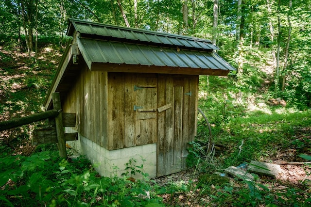 view of shed