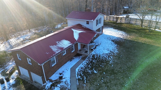 view of snowy aerial view