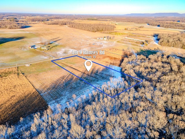 drone / aerial view with a rural view