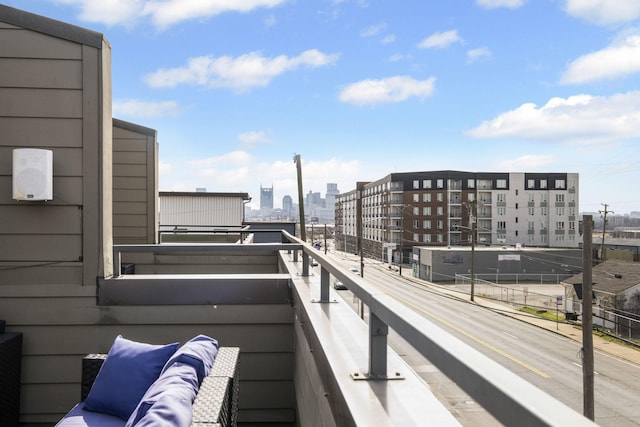 balcony with a city view