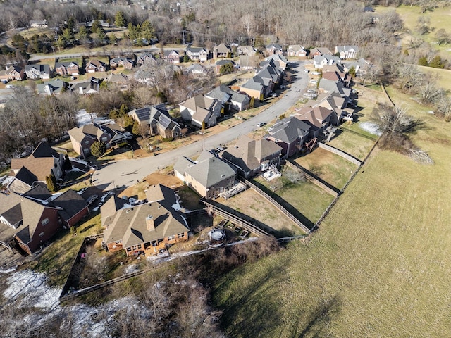 drone / aerial view with a residential view