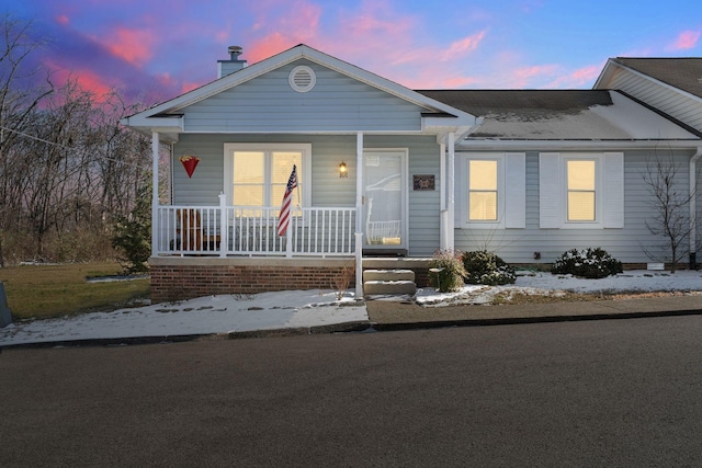 view of front of home featuring a porch