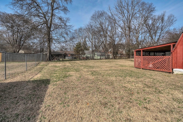 view of yard featuring fence