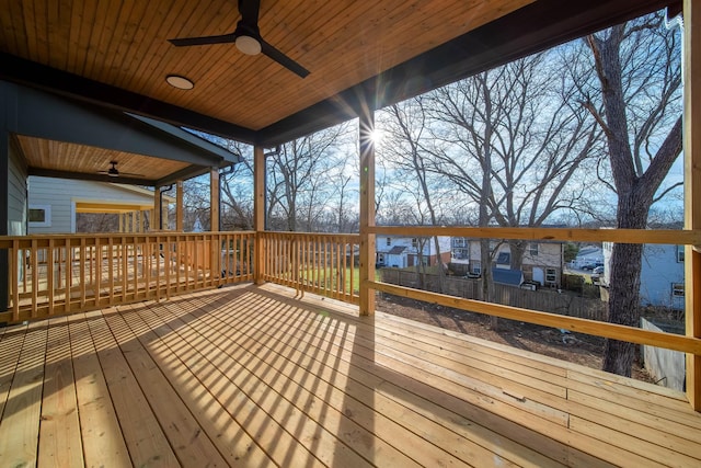 deck with ceiling fan