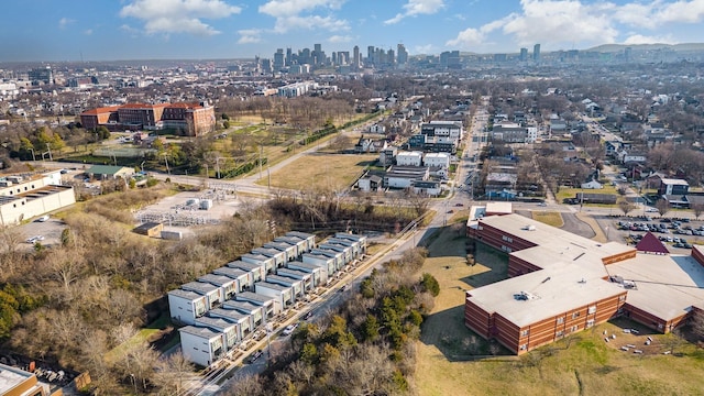 birds eye view of property featuring a city view