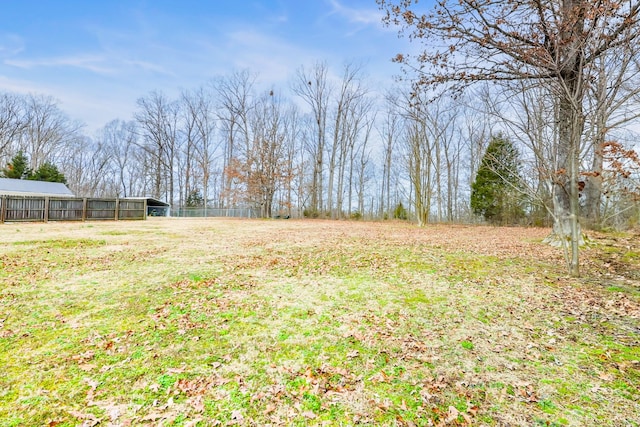 view of yard with fence
