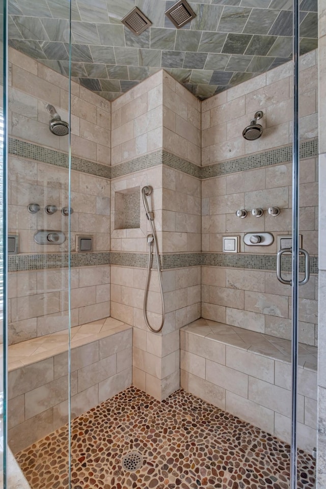 full bathroom with a shower stall