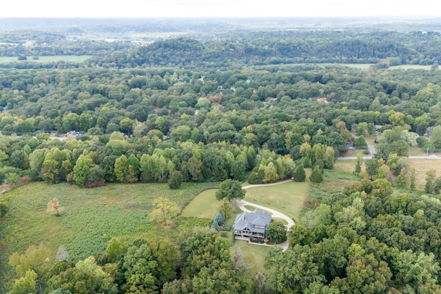 aerial view with a forest view