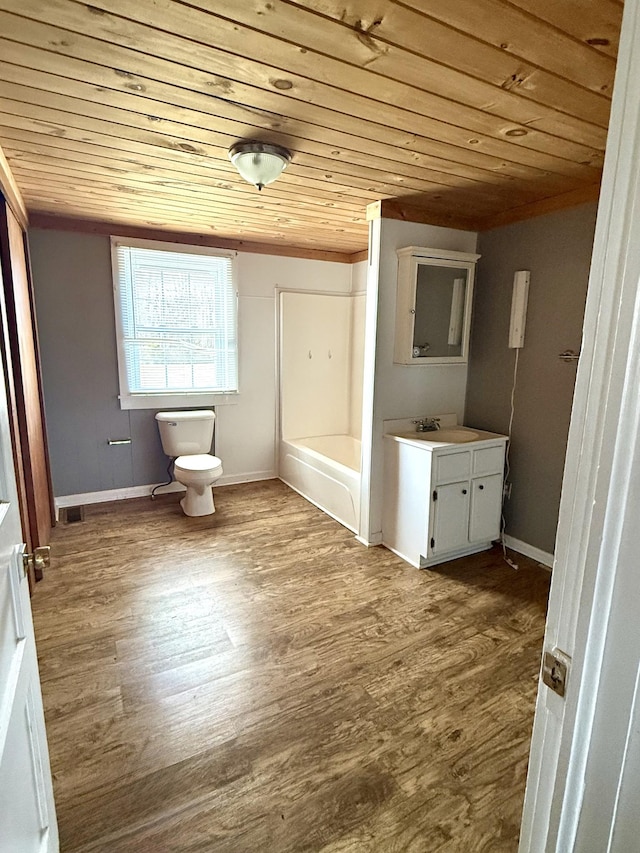 237 County Farm Rd, Ethridge, TN 38456 - bathroom with vanity, a bathing tub, wood finished floors, and wood ceiling