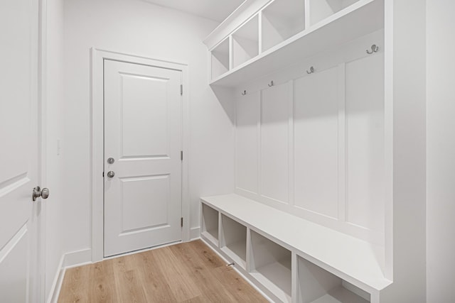 mudroom featuring light wood-type flooring