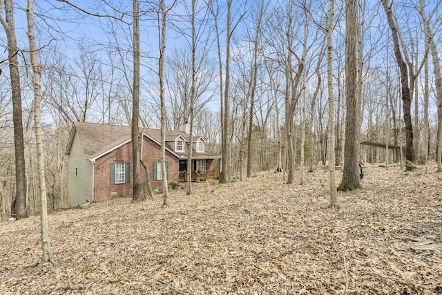 view of yard with a porch