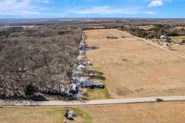 aerial view featuring a rural view