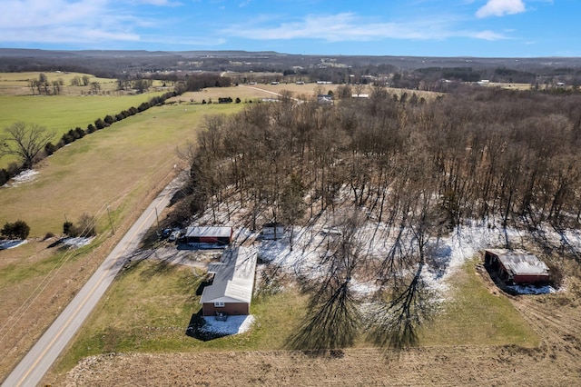 bird's eye view with a rural view