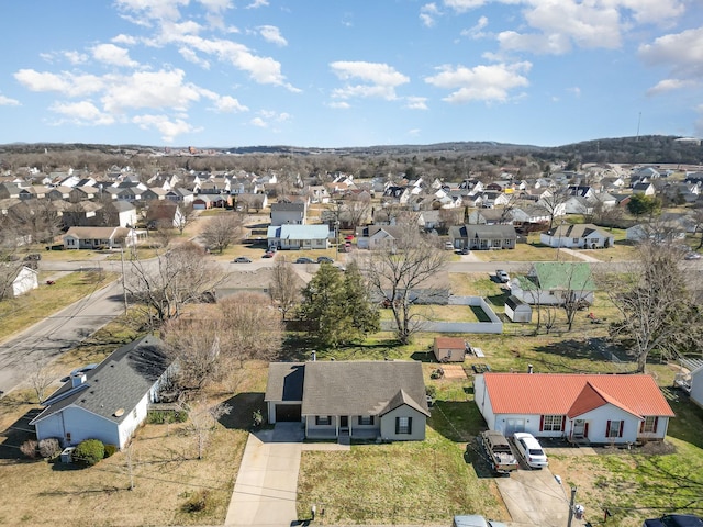 birds eye view of property with a residential view