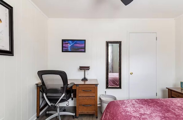 bedroom featuring crown molding