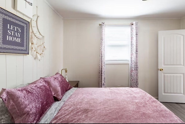 bedroom featuring ornamental molding