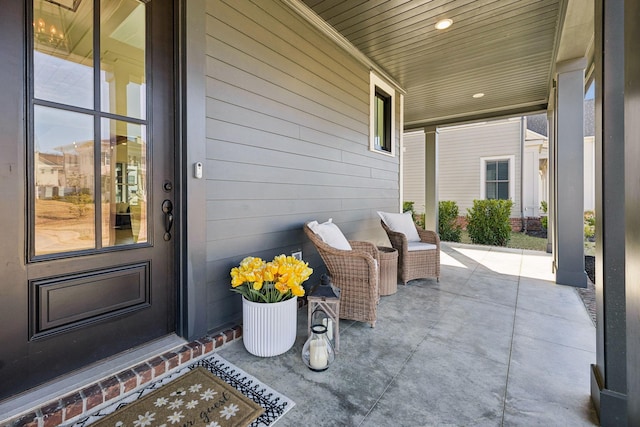 view of patio with a porch