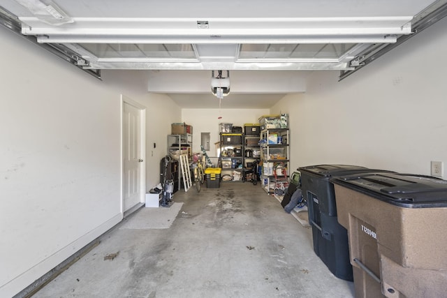 garage featuring a garage door opener