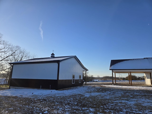 view of snowy exterior