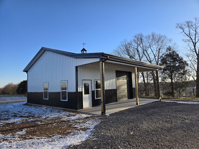 view of snow covered structure