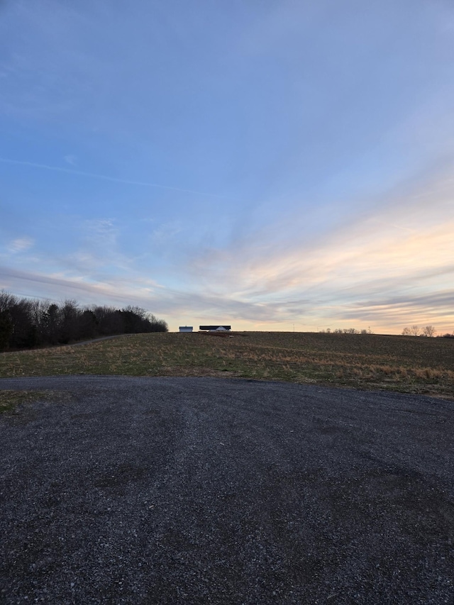 view of road with a rural view