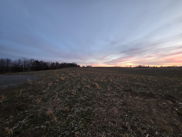 nature at dusk featuring a rural view