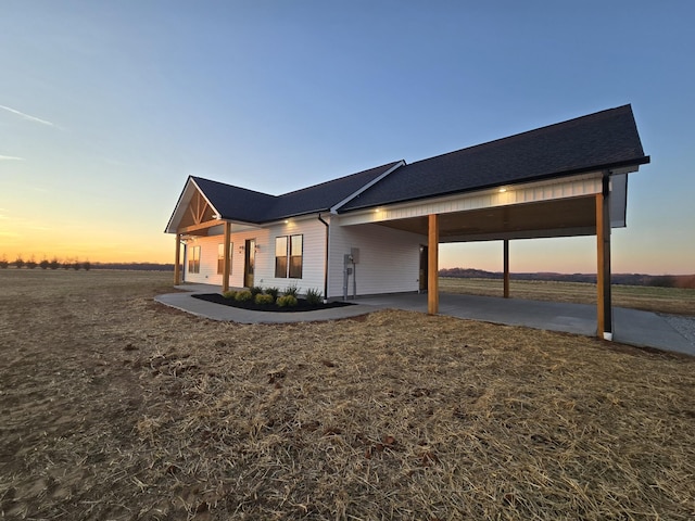 view of front of house with a carport